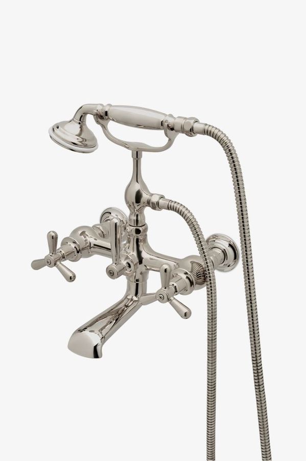 Riverun Wall Mounted Exposed Tub Filler with Handshower and Tri-Spoke Handles added by Alta Projects