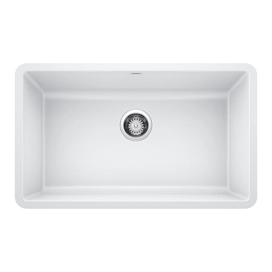 Blanco PRECIS Undermount Granite Composite 30 in. Single Bowl Kitchen Sink in White 442533 - The Home Depot added by Sandy Schargel Interiors