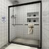 TOOLKISS 56 in. - 60 in. W x 72 in. H Sliding Framed Shower Door in Matte Black with Clear Glass TK19118MB added by Summer Sackett