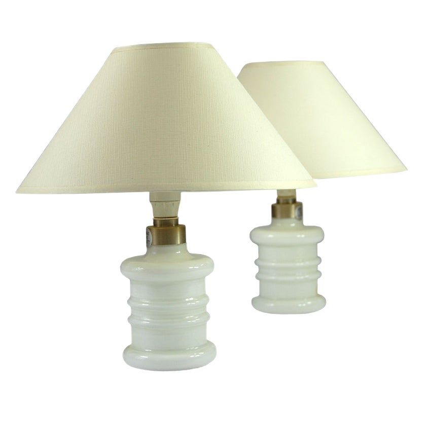 Small Danish Glass Pharmacy Table Lamps by Sidse Werner for Holmegaard, Set of 2 added by Alicia Locher