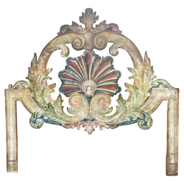 Hand Painted Italian Double Bed Headboard with Shell and Volutes added by Caitlin Ackerman
