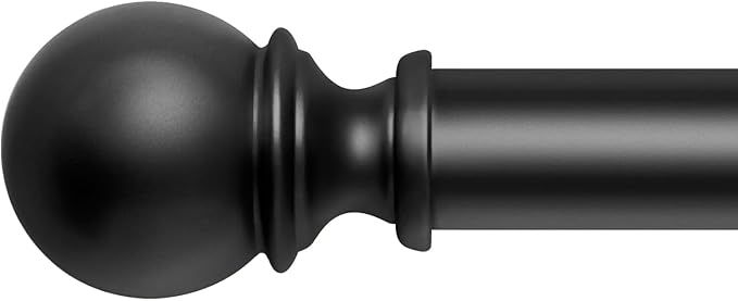 32"-120" Zeerobee Curtain Rods for Windows 16 to 28, Adjustable Heavy Duty Wrap Around 1 Inch Curtain Rod, Outdoor Indoor Room Divider Modern Drapery Pole, Black, 16-28" added by Raquel Guerrero