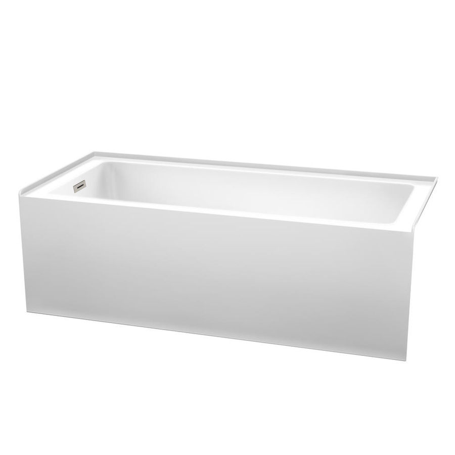 Wyndham Collection® Grayley 66"W x 30"D x 22"H White/Brushed Nickel Bathtub added by Amanda Dennis
