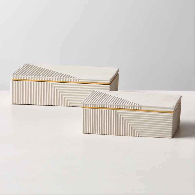 Chelsea Cement Boxes | CB2 added by Where The Heart Is Designs