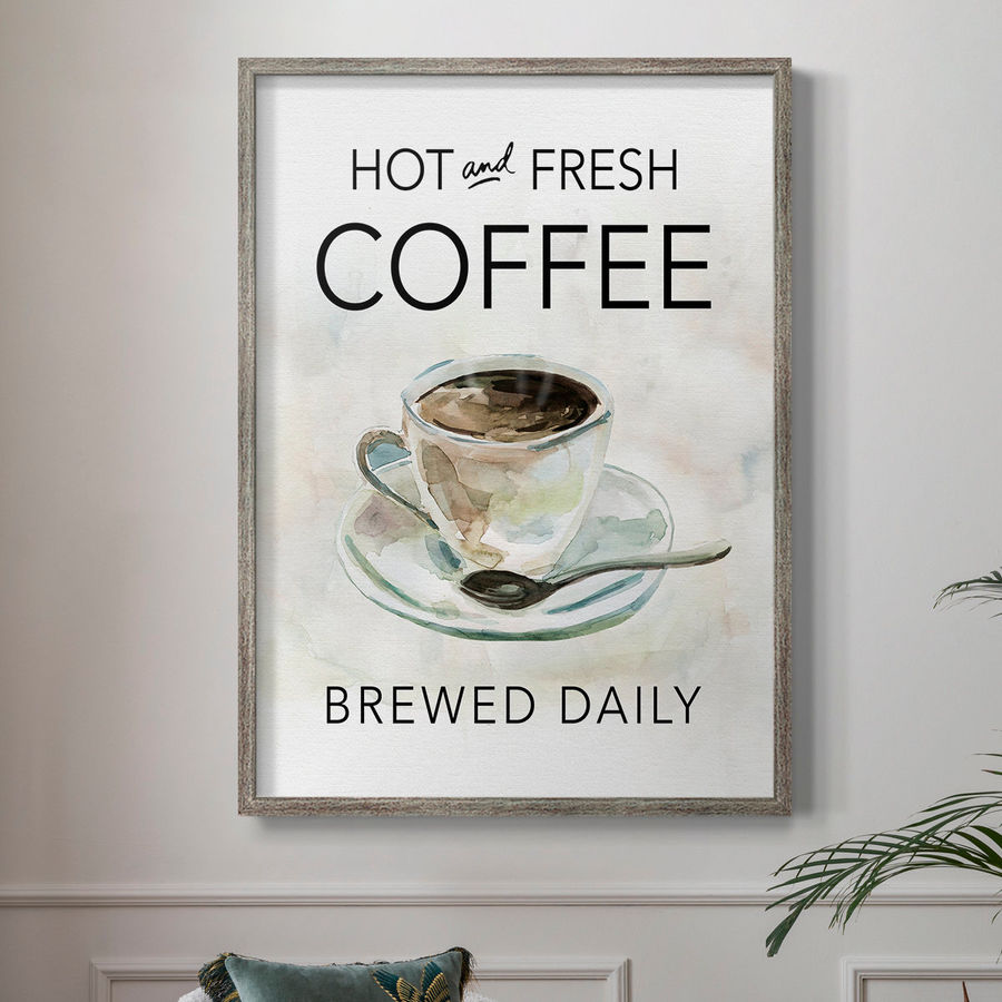 Red Barrel Studio® Hot and Fresh Coffee Framed Print - Solid Wood | Wayfair added by Missy Langley