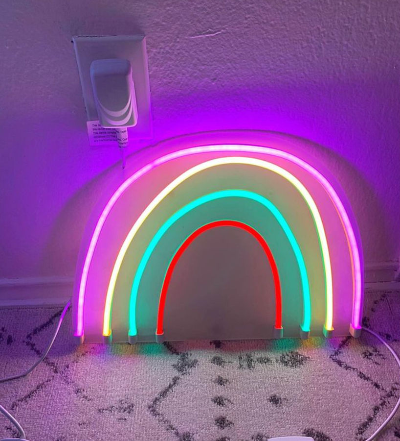 Neon rainbow light wall decor added by courtney white