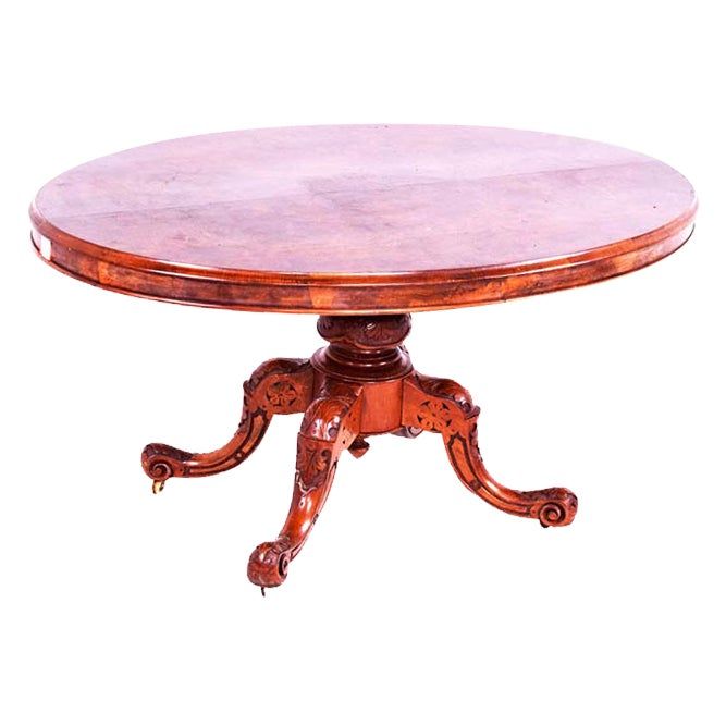 Antique Oval Walnut Dining Table, 1890s added by Vanessa Grech