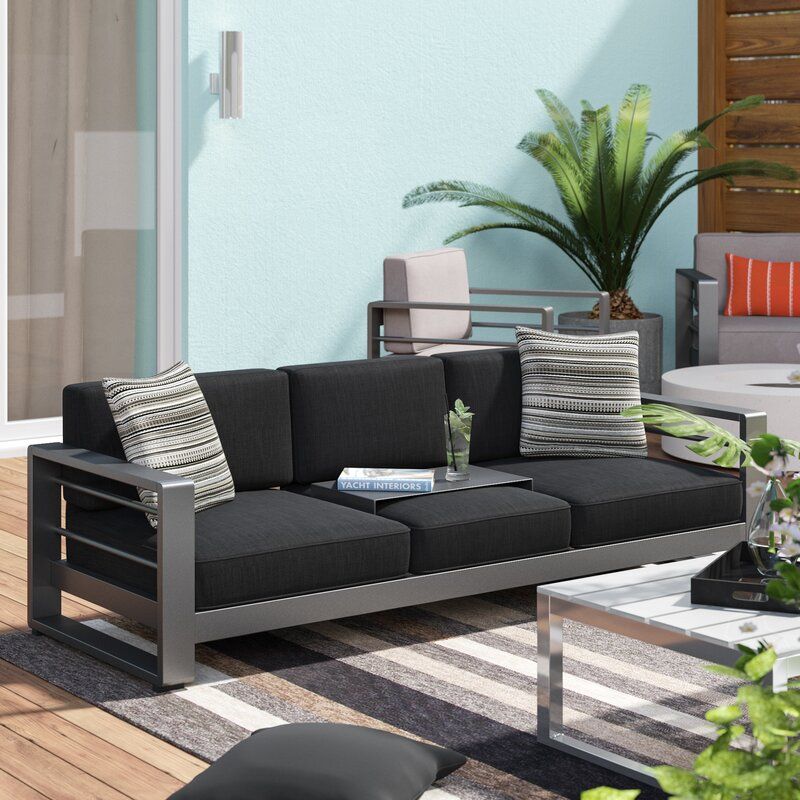 Caggiano 76.25'' Aluminum Outdoor Patio Sofa added by Erica Ramon