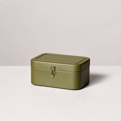 Decorative Metal Storage Box Green - Hearth & Hand™ with Magnolia added by Beige Studio