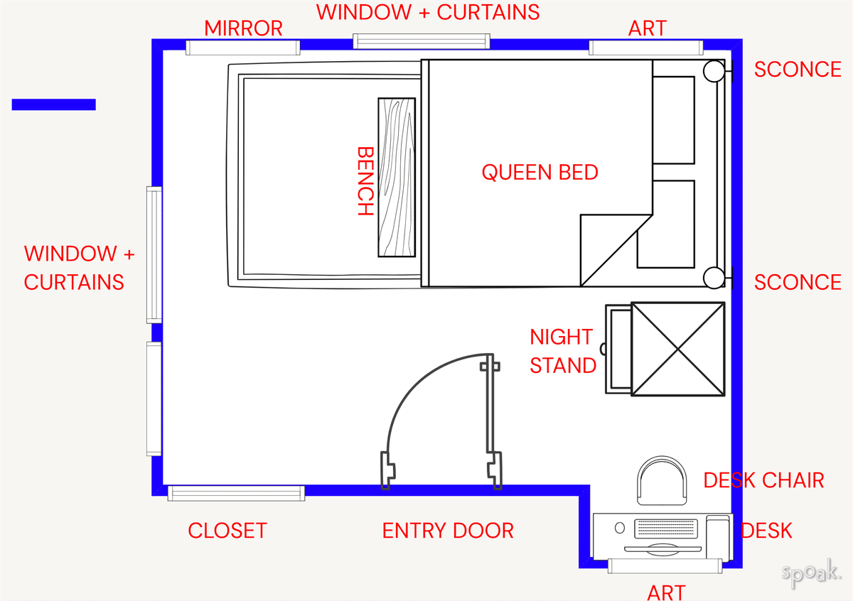 Guest Bedroom Floor Plan designed by Hannah Petterson