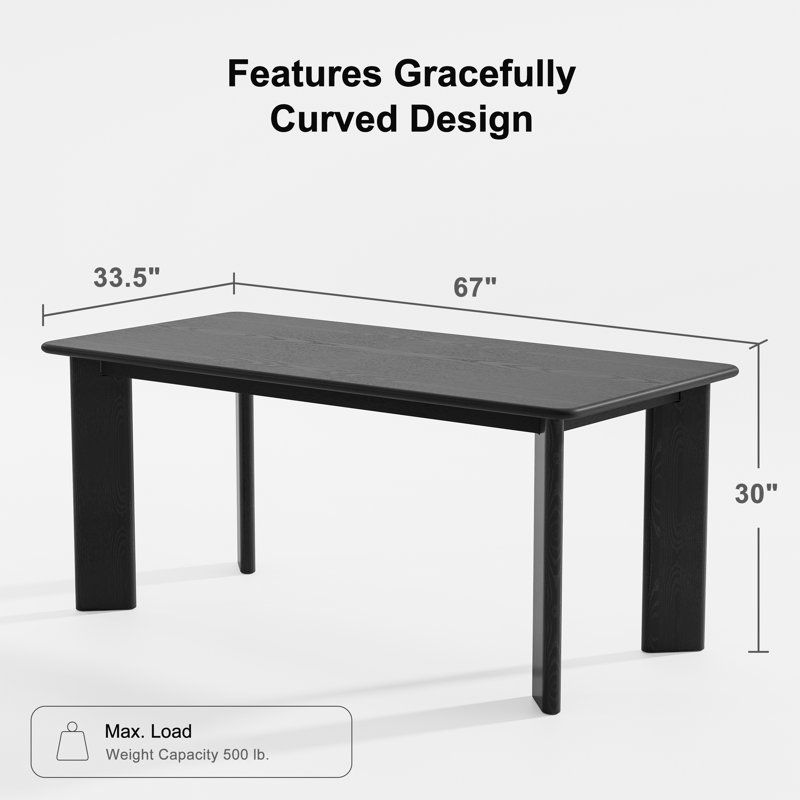 Winston Porter 33.5"W×30"H Wood Dining Table Kitchen Table with 4 Legs & Reviews | Wayfair added by sofia D