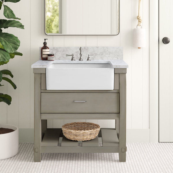 Emilee 30'' Free-standing Single Bathroom Vanity with Vanity Top added by Stephanie Northrop