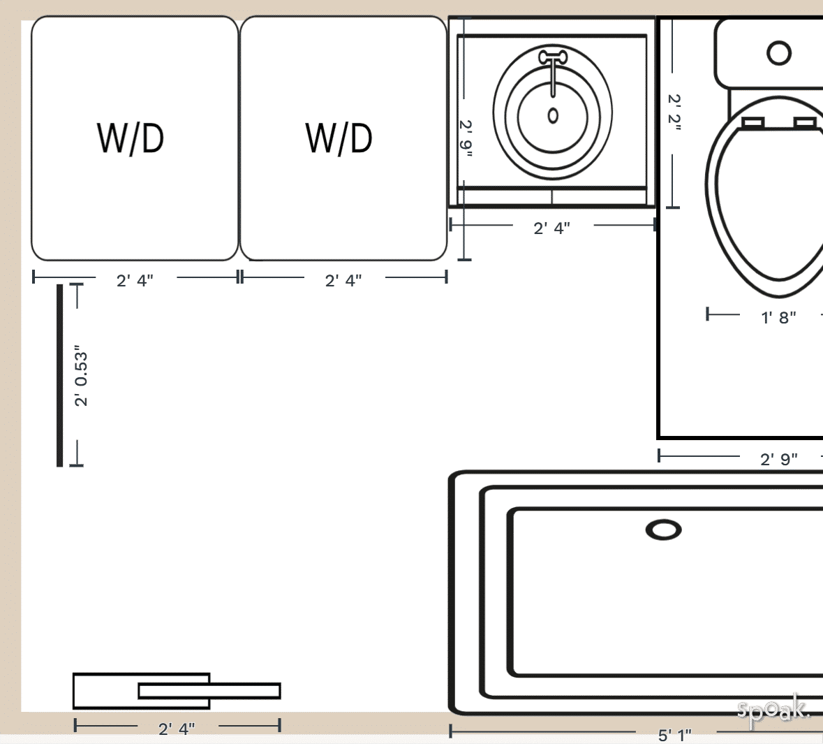 Bathroom Layout designed by Eliza Slayman