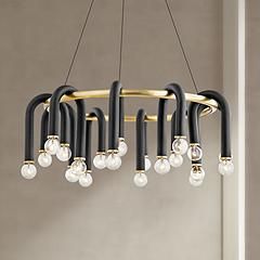 Mitzi Whit 28 3/4"W 20-Light Aged Brass and Black Chandelier | www.lampsplus.com added by Olga Dragieva