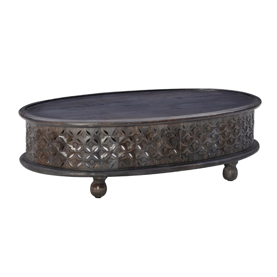 Mina Oval Mango Wood Carved Lattice Coffee Table added by HELEN SALGADO