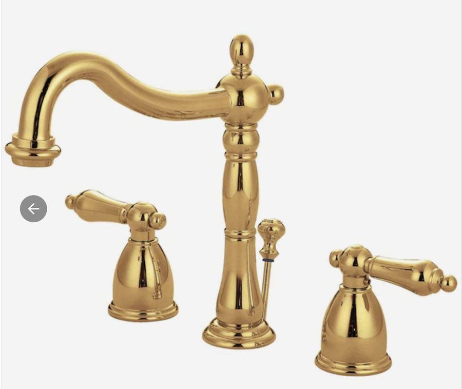 Kingston Brass Vintage Polished Brass 2-Handle Widespread Bathroom Sink Faucet with Drain added by Spoak Member