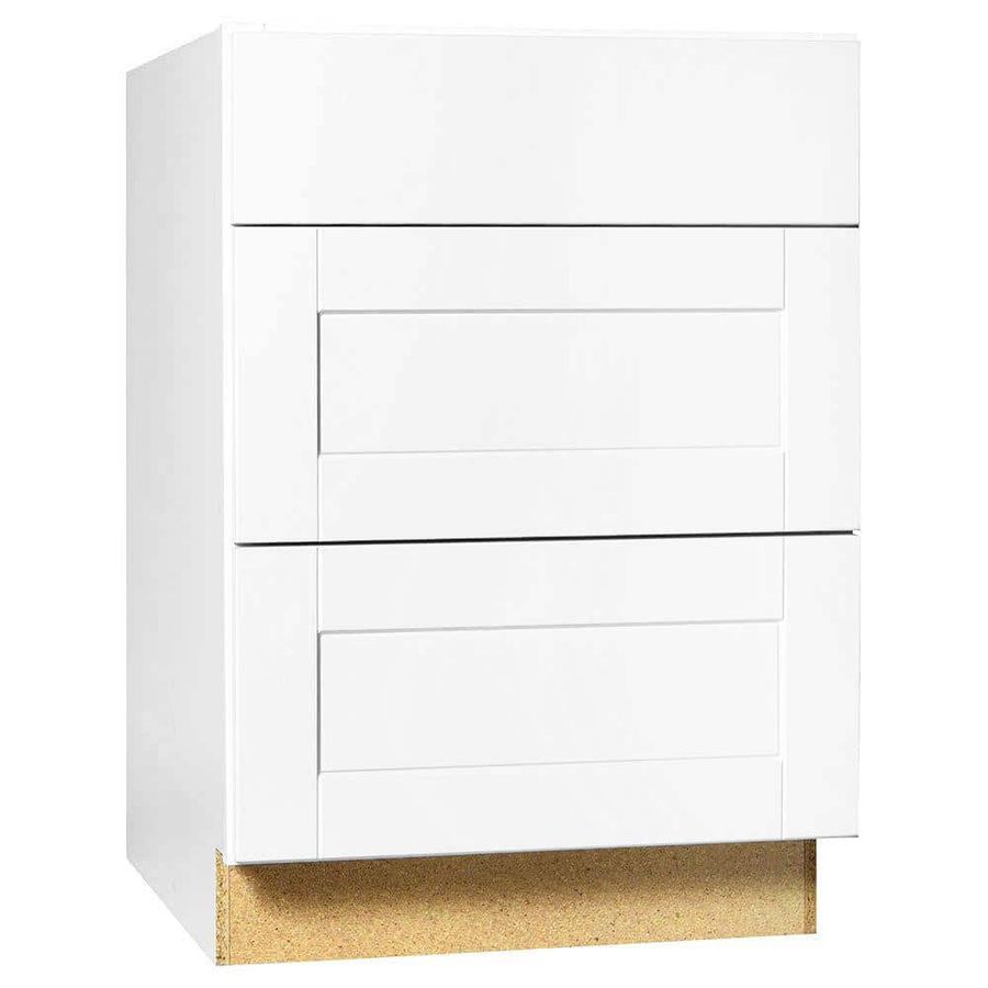 Hampton Bay Shaker 24 in. W x 24 in. D x 34.5 in. H Assembled Drawer Base Kitchen Cabinet in Satin White with Ball-Bearing Glides KDB24-SSW - The Home Depot added by stefany alves