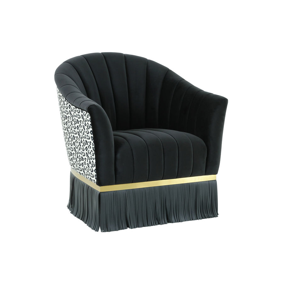 Enid Black Velvet Swivel Chair - TOV Furniture added by Lauren Houston