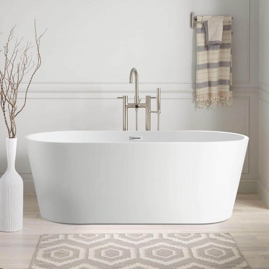 Vanity Art Bordeaux 67 in. Acrylic Flatbottom Freestanding Bathtub in White/Polished Chrome VA6815 - The Home Depot added by Ruthann R