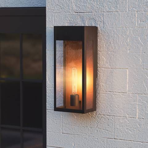 Quoizel Maren 18" High Matte Black Modern Outdoor Wall Light - #100R0 | Lamps Plus added by Kate McKay Designs