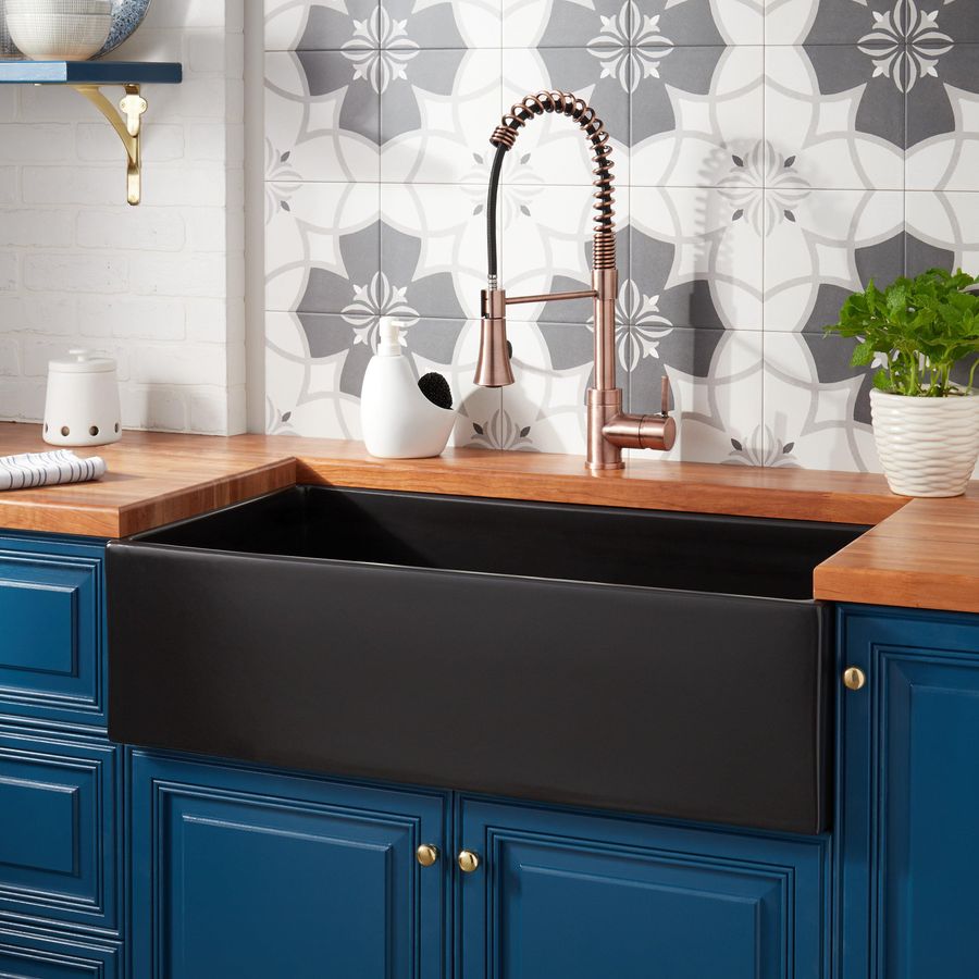 33" Torun Fireclay Farmhouse Sink - Matte Black added by sarah spagnola