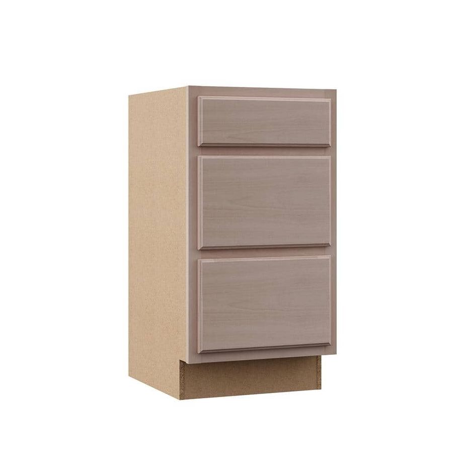 Hampton Bay 18 in. W x 24 in. D x 34.5 in. H Assembled Drawer Base Kitchen Cabinet in Unfinished with Recessed Panel KDB18-UF - The Home Depot added by Colette Carman