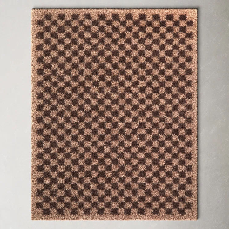Walker Checkered Wine Shag Area Rug | AllModern added by Maria Montanez