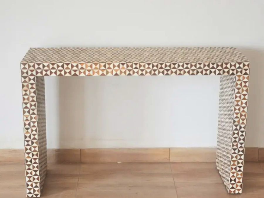 Handmade Wooden Camel Bone Inlay Table Modern Pattern Console Desk for Entryway, Study Table, Living Room Furniture - Etsy added by Morgan Carey