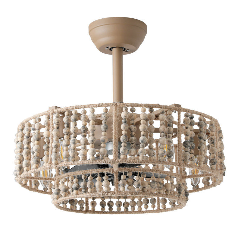 20" Bartlomiej 5 - Blade Farmhouse Caged Ceiling Fan with Remote Control added by Autumn Townsend