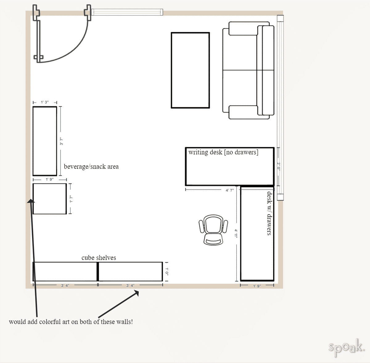 Study Plan designed by Rescued Room Design