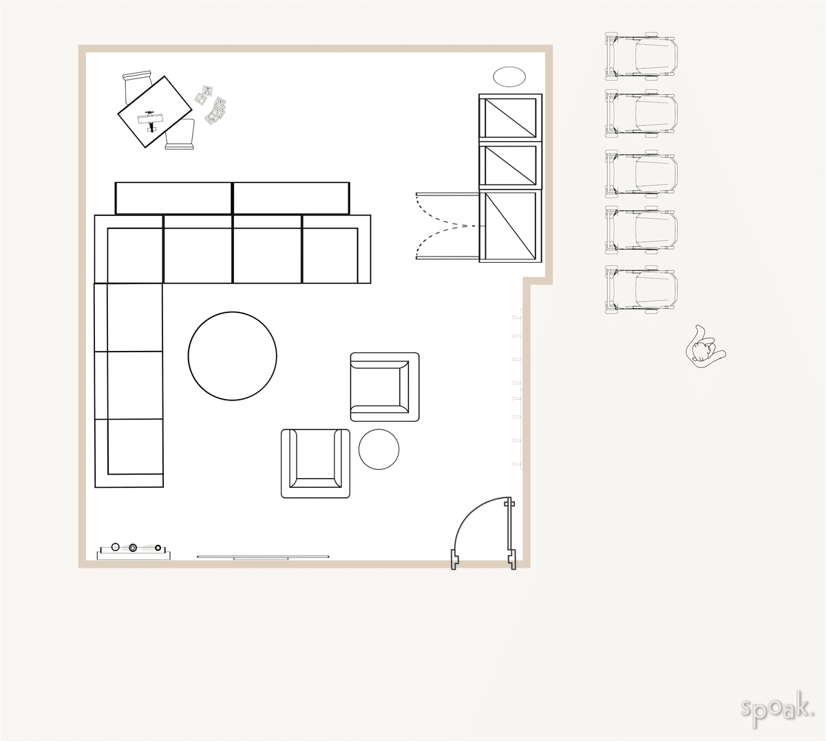 Living + Dining Room Plan designed by Jessica Olson
