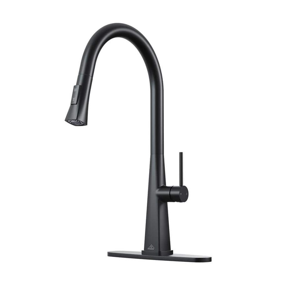CASAINC Single Handle Pull-Down Sprayer Kitchen Faucet with Advanced Spray, Pull Out Spray Wand, Deckplate in Matte Black CA-D4174-MB - The Home Depot added by dion banville