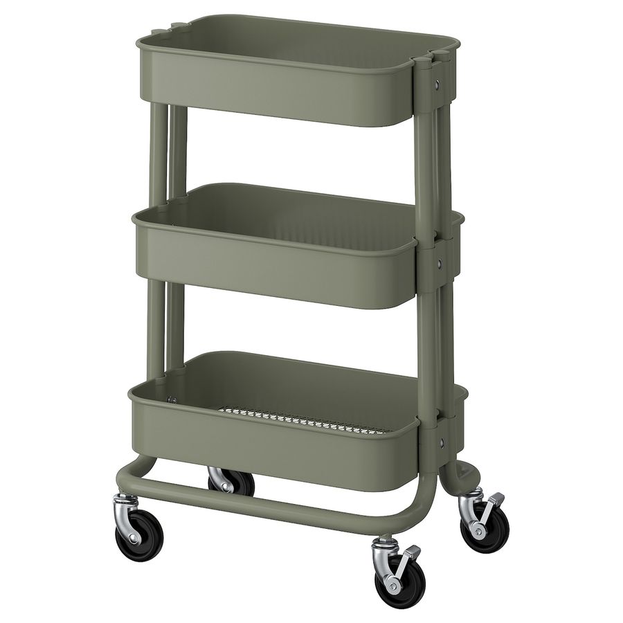 RÅSKOG utility cart, gray-green, 11x15x24" - IKEA added by Michelle Rosenhouse