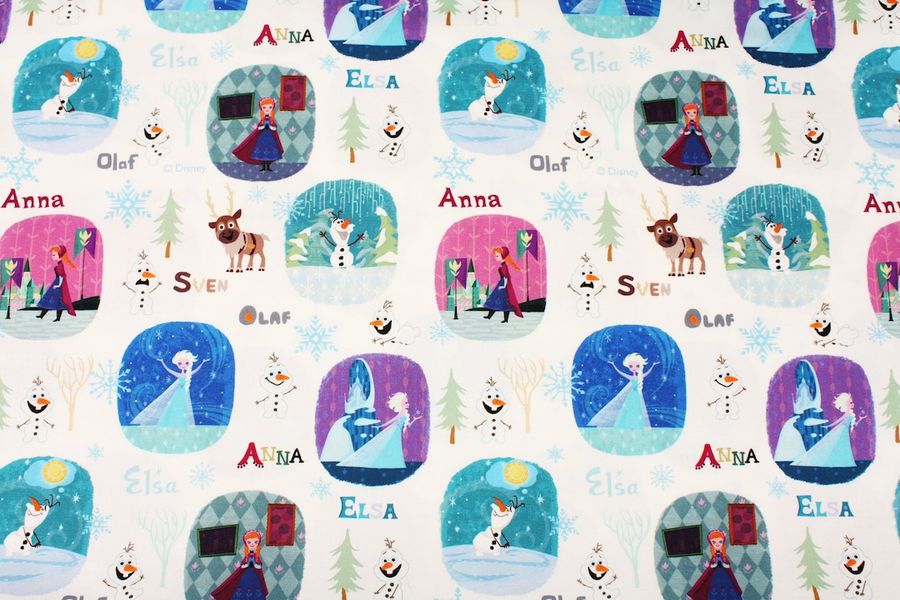 Disney Frozen Elsa Anna Olaf Sven Antibiosis Fabric Printed in - Etsy added by Spoak Member
