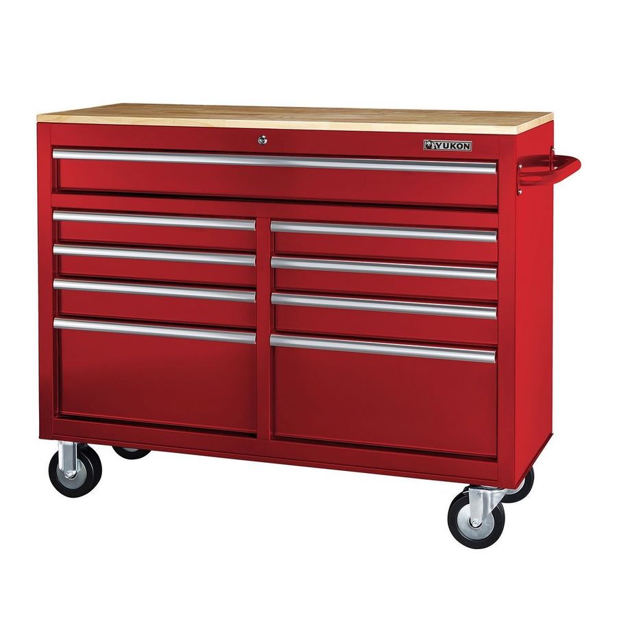 46 in. 9 Drawer Mobile Storage Cabinet with Solid Wood Top, White added by Lauren Mercogliano