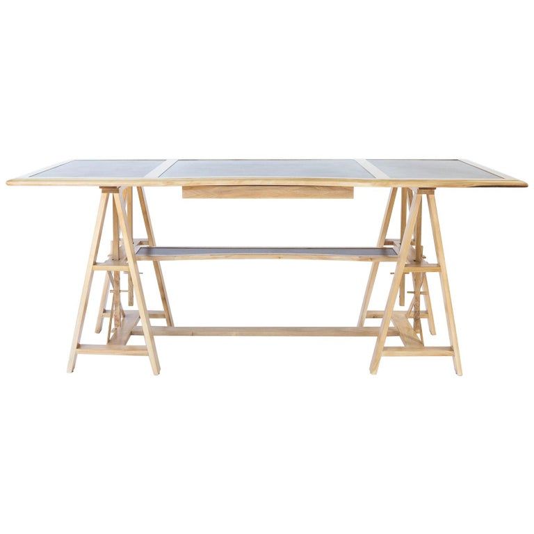 Architect Adjustable Desk with Black or Brown Leather Insets added by Spoak Member