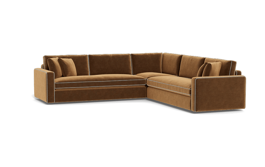 James 3-Piece 4-Seat Corner Sectional with Contrast Piping in Fawn added by Laura Fenstad
