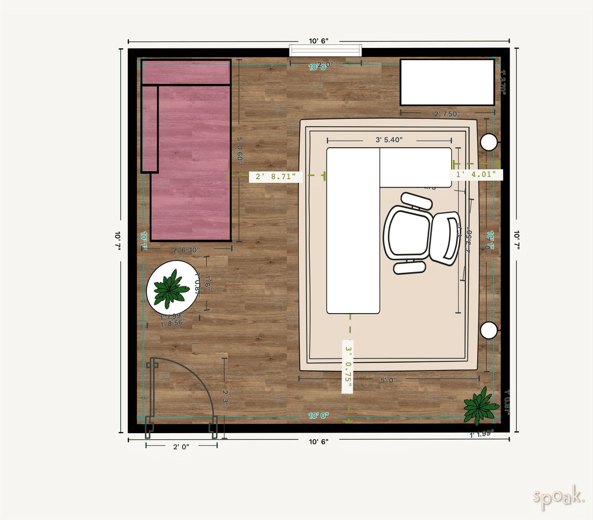 Small Living Room Plan designed by Gabriela Villegas