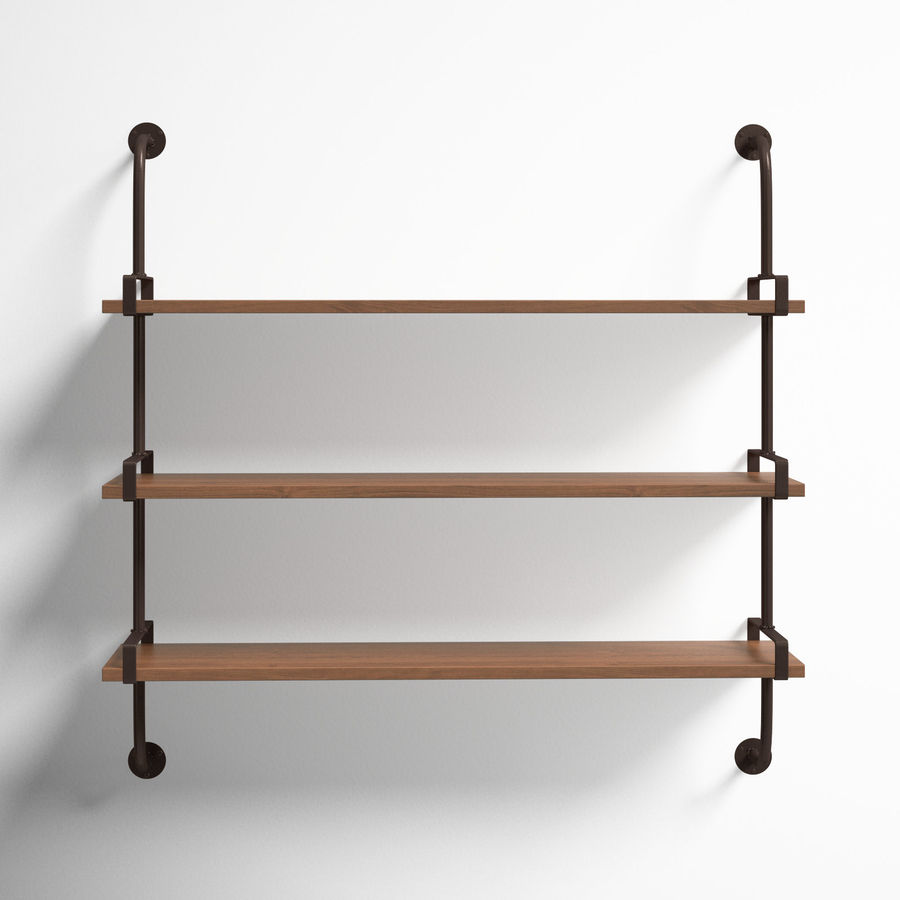 Birch Lane™ Wood 3 Level Wall Shelf with Black Metal Brackets & Reviews | Wayfair added by Hannah Brown