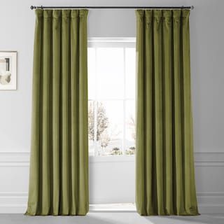 Curtains 50x96Plush Velvet Hotel Blackout Curtain (1 Panel) - 50 X 96  Green added by Aly Timmermann