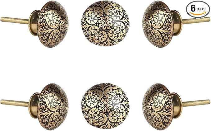 Perilla Home Set of 6 Bologna Knobs Decorative Chrome Knobs for Room Kitchen Cabinet Hardware Cupboard Door Knobs Dresser Wardrobe and Drawer Pulls (Black) added by SABi iNTERIORS