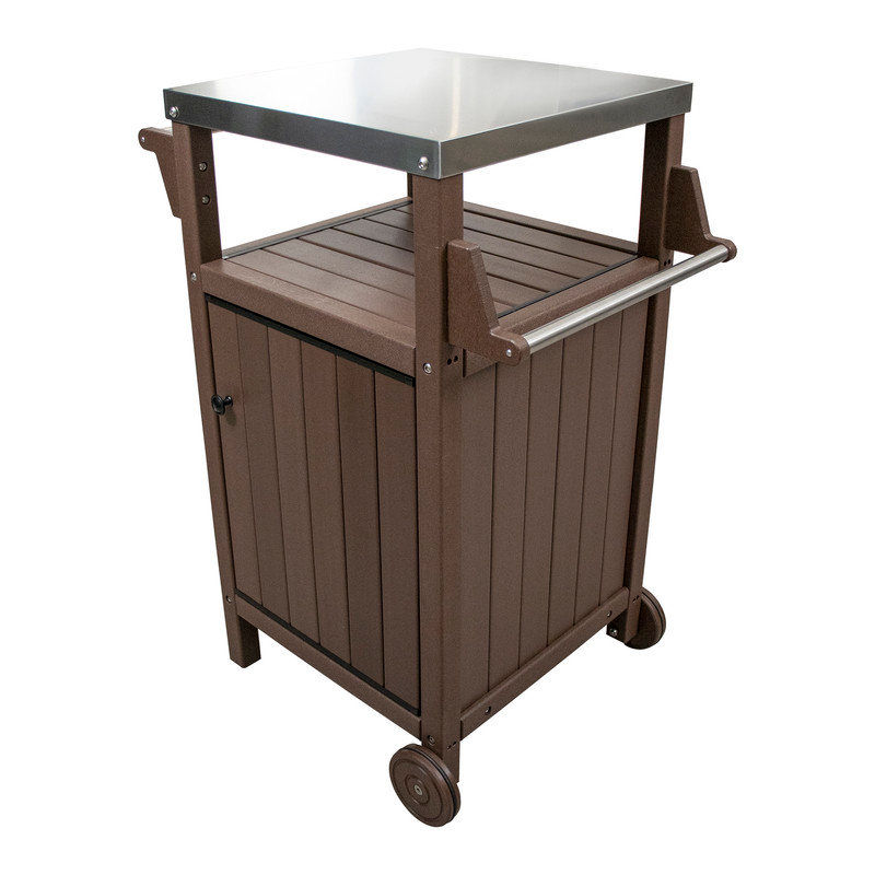 MENSARJOR Kitchen Portable Outdoor Grill Cart, Patio Bar Cart with Stainless Steel Top and Rolling Wheels, BBQ Cart for Indoor&Outdoor Use, Grey | Wayfair added by sallie tyler
