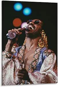Generic Singer-songwriter Stevie Wonder Art Poster Canvas Poster Wall Art Picture Prints Hanging Photo Gift Idea Decor Home Posters Artworks 16x24inch(40x60cm), Frame-style added by Jay C. Lynn Interior Designs, LLC