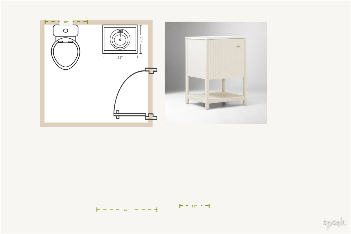 Half Bathroom Layout designed by Jenni Winter