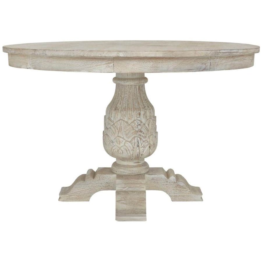 Home Decorators Collection Kingsley Sandblasted White Round Dining Table 9690100980 - The Home Depot added by Quornesha Lemon
