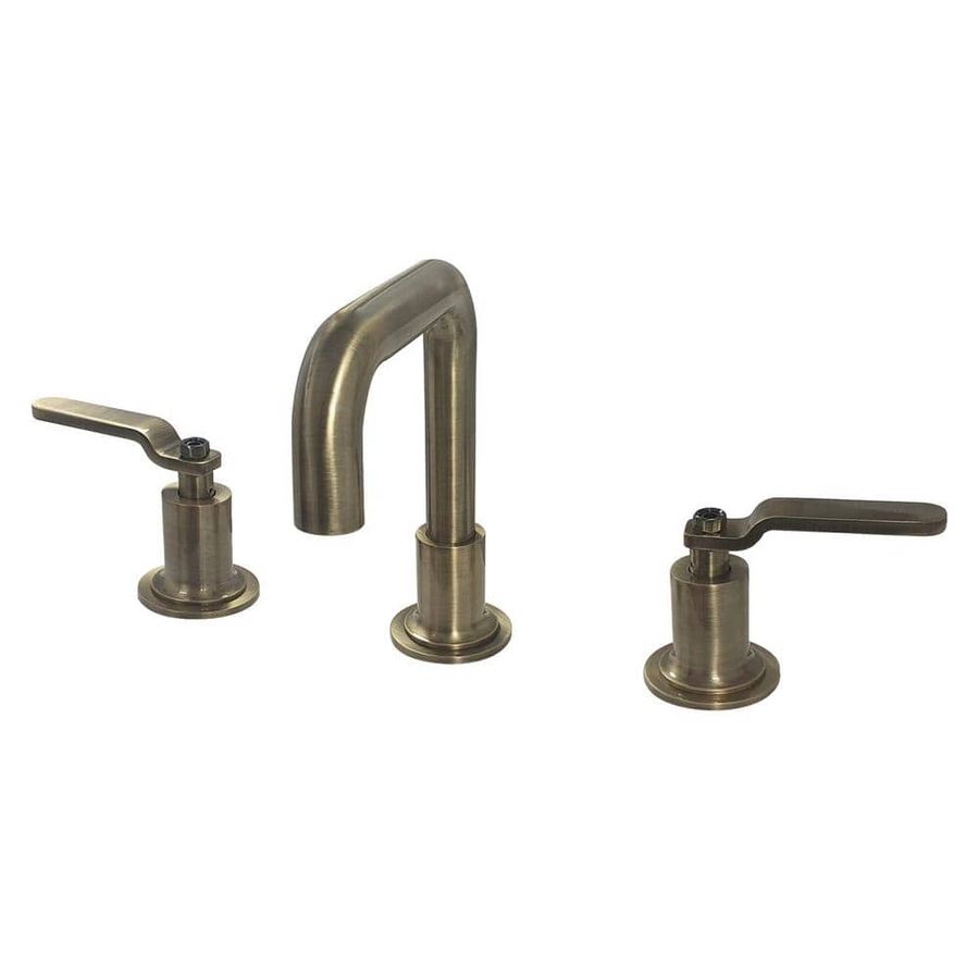 Kingston Brass Whitaker 8 in. Widespread 2-Handle Bathroom Faucet in Antique Brass HKS142KLAB - The Home Depot added by Britnee Marks