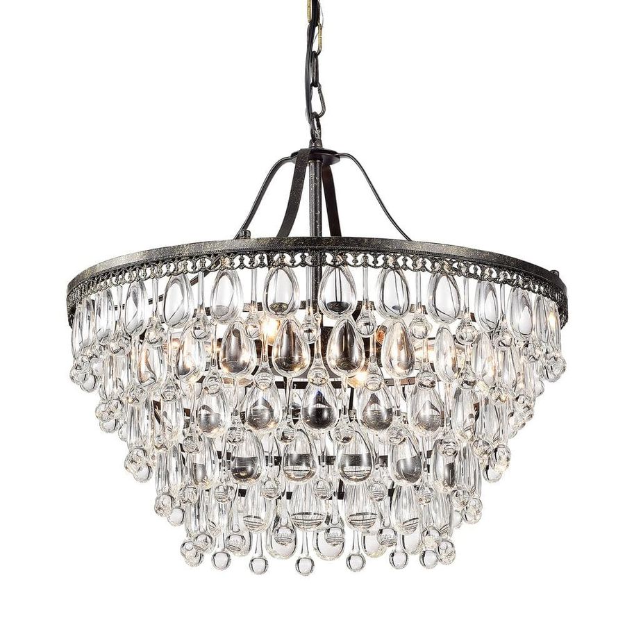 Edvivi Clarus 6-Light Antique Bronze Glam Chandelier with Hanging Teardrop Crystals EPJ5293AB - The Home Depot added by Nicole Cook