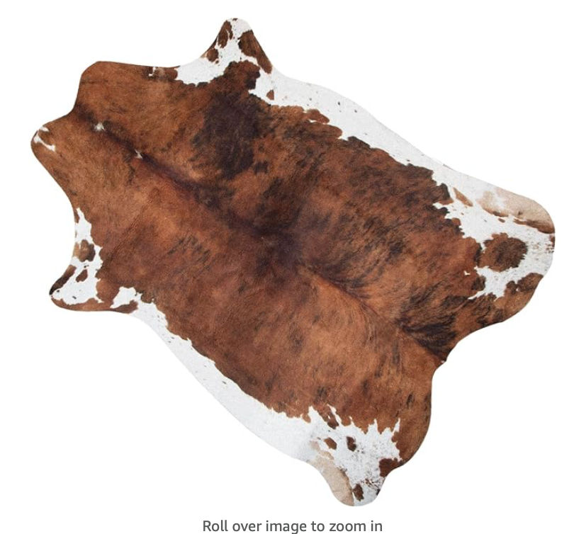 MACEVIA Faux Cowhide Rug Cute Cow Print Rug Animal Area Carpet Western Decor for Bedroom Non-Slip 43.3" L x 29.5" W(3.6ft x 2.4ft) Brown Cowhide Rug added by Lauren Gisriel