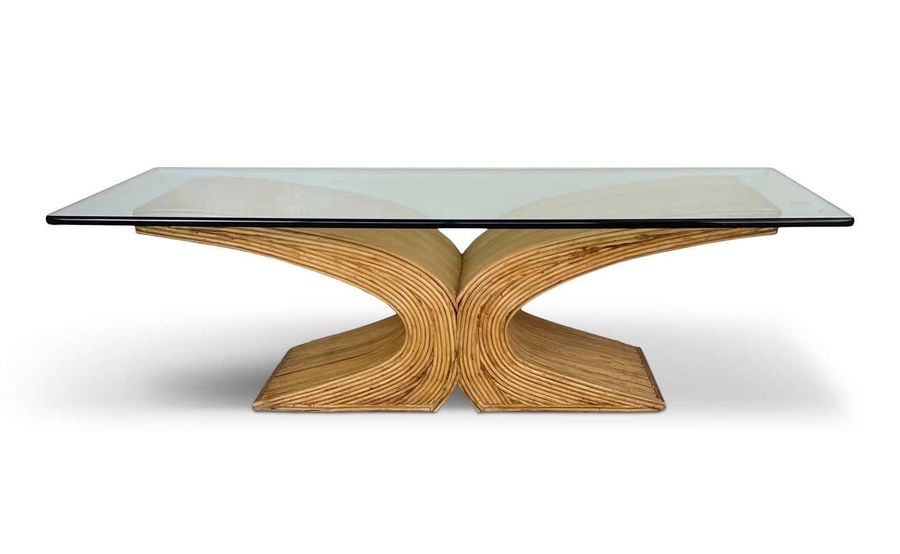 Pencil Reed Rectangular Coffee Table Style of Gabriella Crespi Mid century added by Kelsey Denczek-Kalczynski