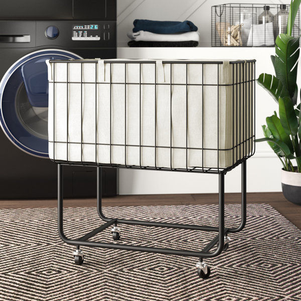 Rectangular Metal Rolling Laundry Basket added by Bethesda Contracting